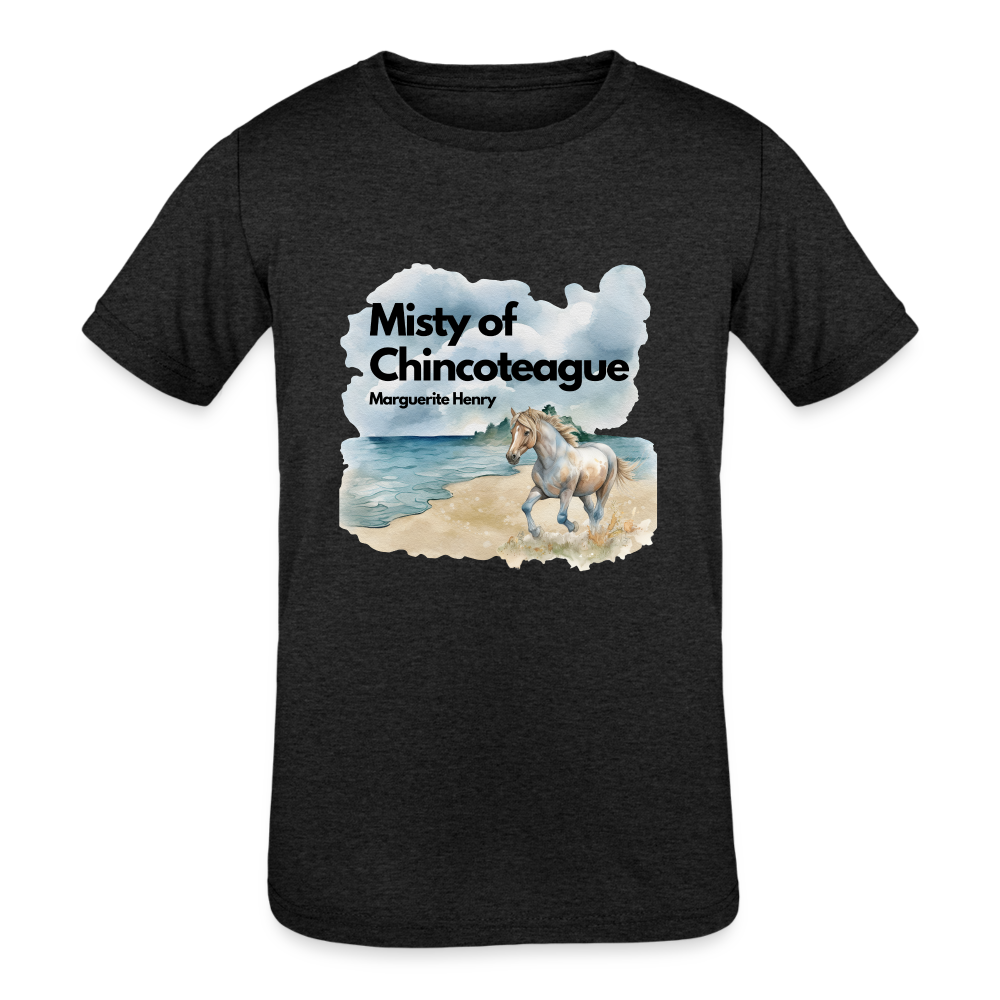 Misty of Chincoteague YOUTH Tri-Blend T-Shirt - heather black